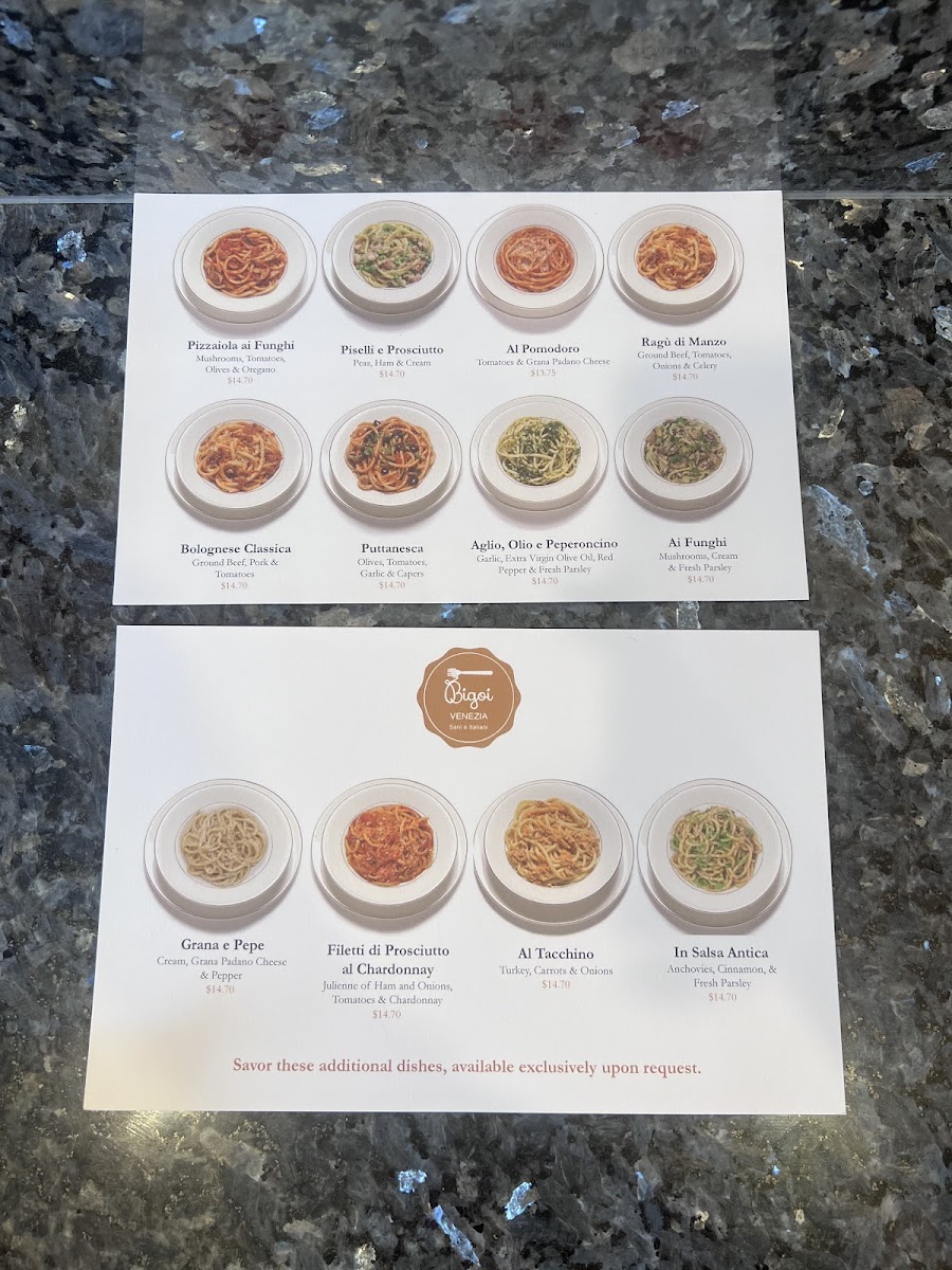 Bigoi Venezia Menu - Image 5