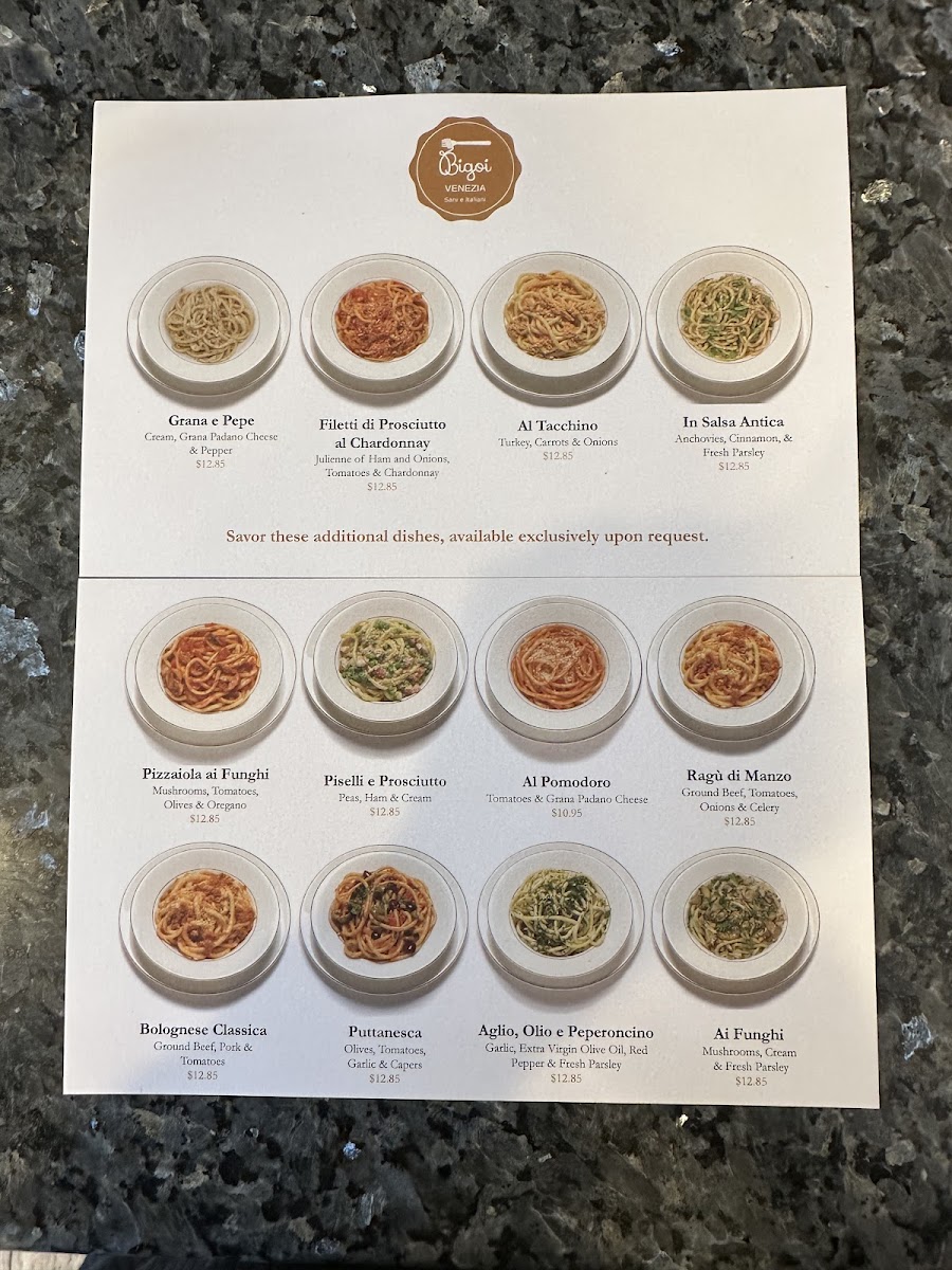 Bigoi Venezia Menu - Image 6
